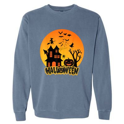 Halloween Funny Pumpkin Happy Halloween 2024 Thanksgiving Garment-Dyed Sweatshirt