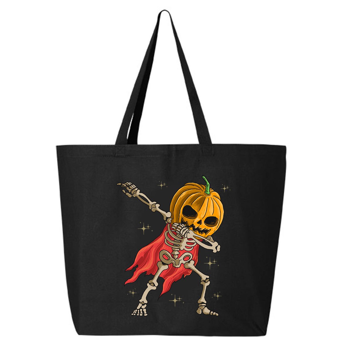 Halloween Funny Pumpkin Head Dabbing Skeleton Jack O Lantern Gift 25L Jumbo Tote