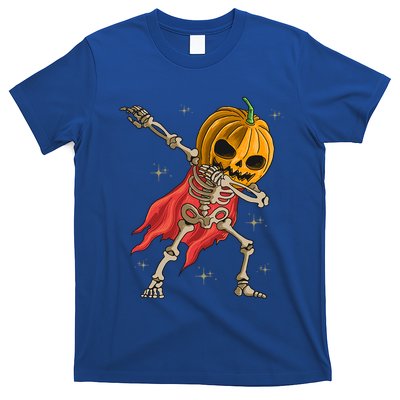 Halloween Funny Pumpkin Head Dabbing Skeleton Jack O Lantern Gift T-Shirt