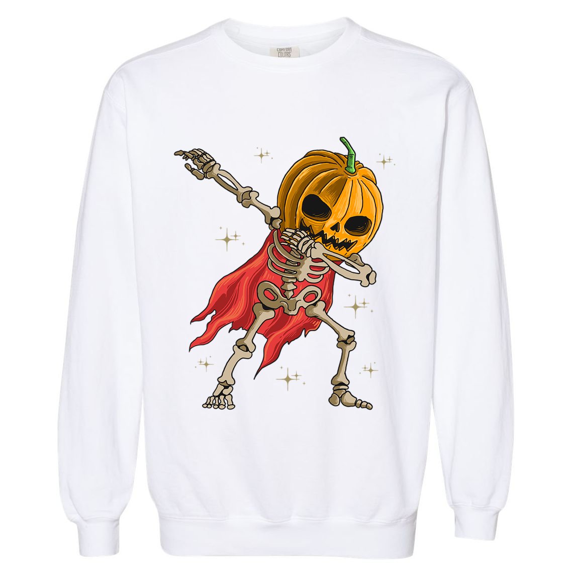 Halloween Funny Pumpkin Head Dabbing Skeleton Jack O Lantern Gift Garment-Dyed Sweatshirt