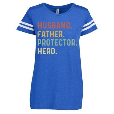 Husband Father Protector Hero Proud Dad Daddy Grandpa Papa Cool Gift Enza Ladies Jersey Football T-Shirt