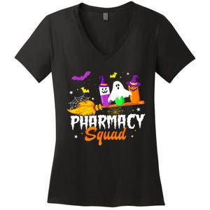 Halloween Funny Pills Pharmacy Squad Pharmacist Technician Gift Women's V-Neck T-Shirt