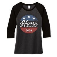 Harris For President Kamala Harris For President Women's Tri-Blend 3/4-Sleeve Raglan Shirt