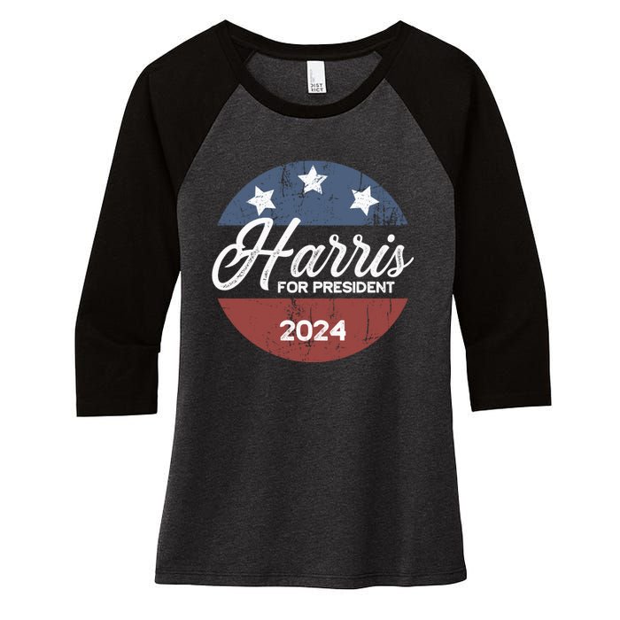 Harris For President Kamala Harris For President Women's Tri-Blend 3/4-Sleeve Raglan Shirt