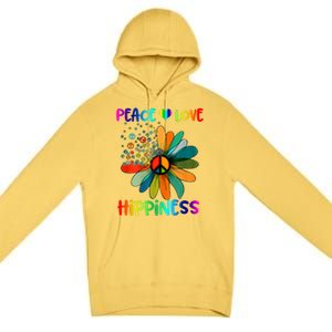 Hippie Flower Peace Soul Love Happy Premium Pullover Hoodie