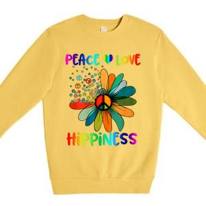 Hippie Flower Peace Soul Love Happy Premium Crewneck Sweatshirt