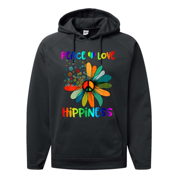 Hippie Flower Peace Soul Love Happy Performance Fleece Hoodie