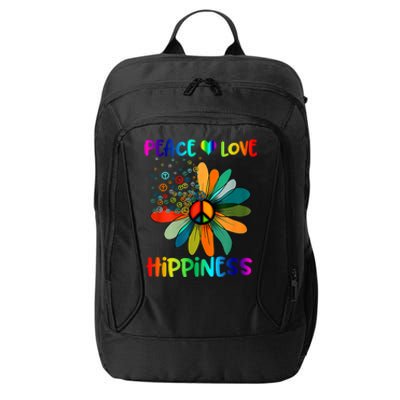 Hippie Flower Peace Soul Love Happy City Backpack