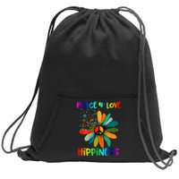 Hippie Flower Peace Soul Love Happy Sweatshirt Cinch Pack Bag