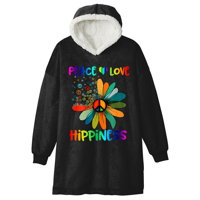 Hippie Flower Peace Soul Love Happy Hooded Wearable Blanket