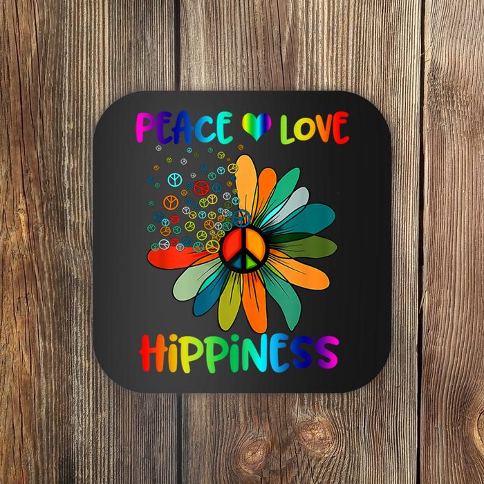 Hippie Flower Peace Soul Love Happy Coaster