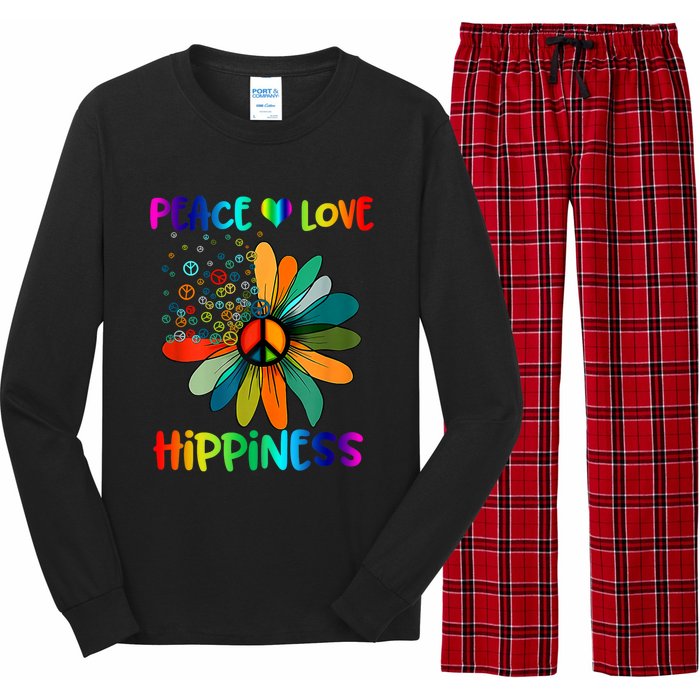 Hippie Flower Peace Soul Love Happy Long Sleeve Pajama Set