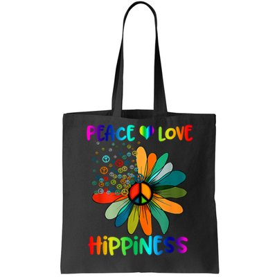 Hippie Flower Peace Soul Love Happy Tote Bag