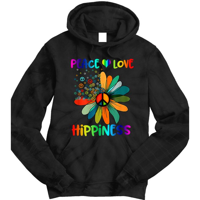 Hippie Flower Peace Soul Love Happy Tie Dye Hoodie