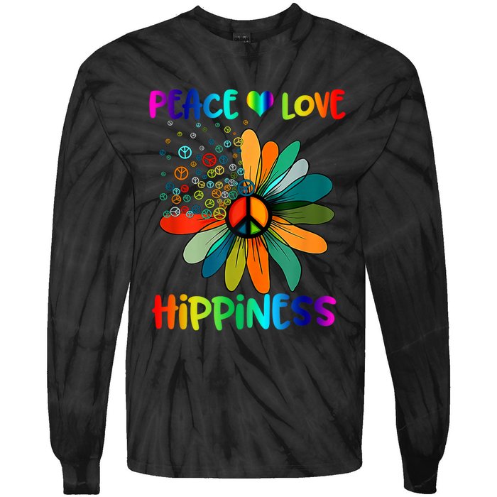 Hippie Flower Peace Soul Love Happy Tie-Dye Long Sleeve Shirt