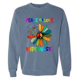 Hippie Flower Peace Soul Love Happy Garment-Dyed Sweatshirt