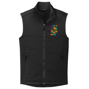 Hippie Flower Peace Soul Love Happy Collective Smooth Fleece Vest