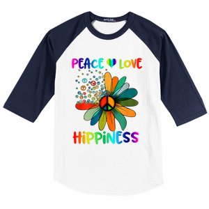 Hippie Flower Peace Soul Love Happy Baseball Sleeve Shirt