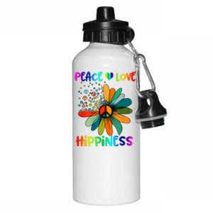 Hippie Flower Peace Soul Love Happy Aluminum Water Bottle