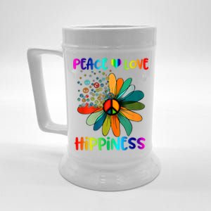 Hippie Flower Peace Soul Love Happy Beer Stein