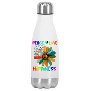 Hippie Flower Peace Soul Love Happy Stainless Steel Insulated Water Bottle