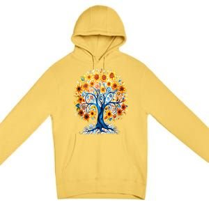 Hippie Flower Peace Soul Love Happy Premium Pullover Hoodie