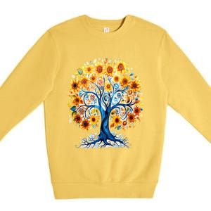 Hippie Flower Peace Soul Love Happy Premium Crewneck Sweatshirt