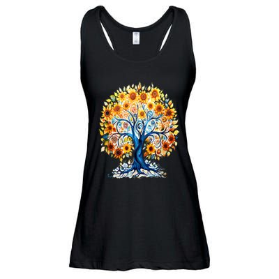 Hippie Flower Peace Soul Love Happy Ladies Essential Flowy Tank