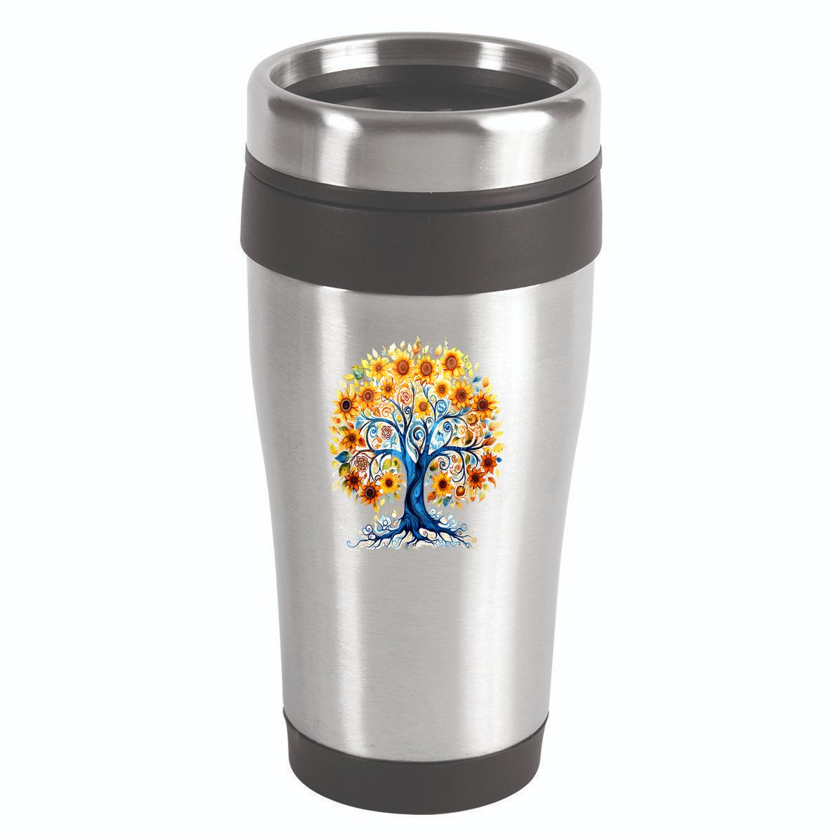 Hippie Flower Peace Soul Love Happy 16oz Travel Tumbler