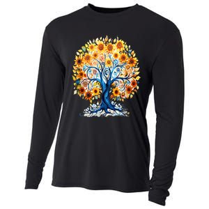 Hippie Flower Peace Soul Love Happy Cooling Performance Long Sleeve Crew