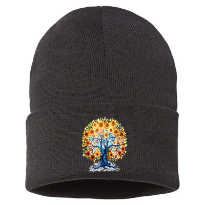 Hippie Flower Peace Soul Love Happy Sustainable Knit Beanie
