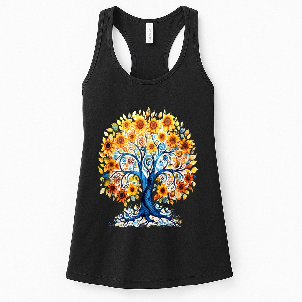 Hippie Flower Peace Soul Love Happy Womens Tank Top