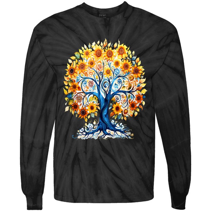 Hippie Flower Peace Soul Love Happy Tie-Dye Long Sleeve Shirt