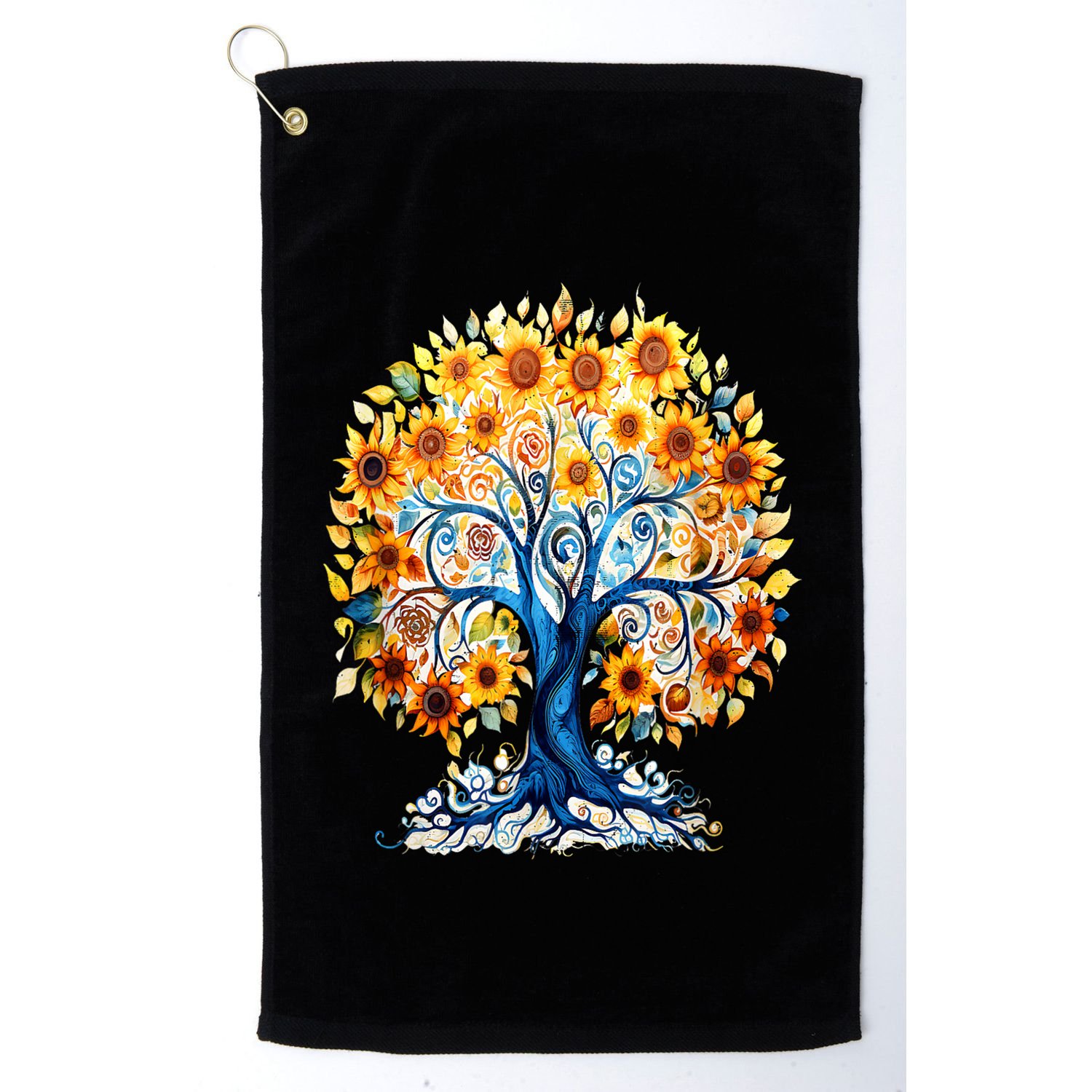 Hippie Flower Peace Soul Love Happy Golf Towel