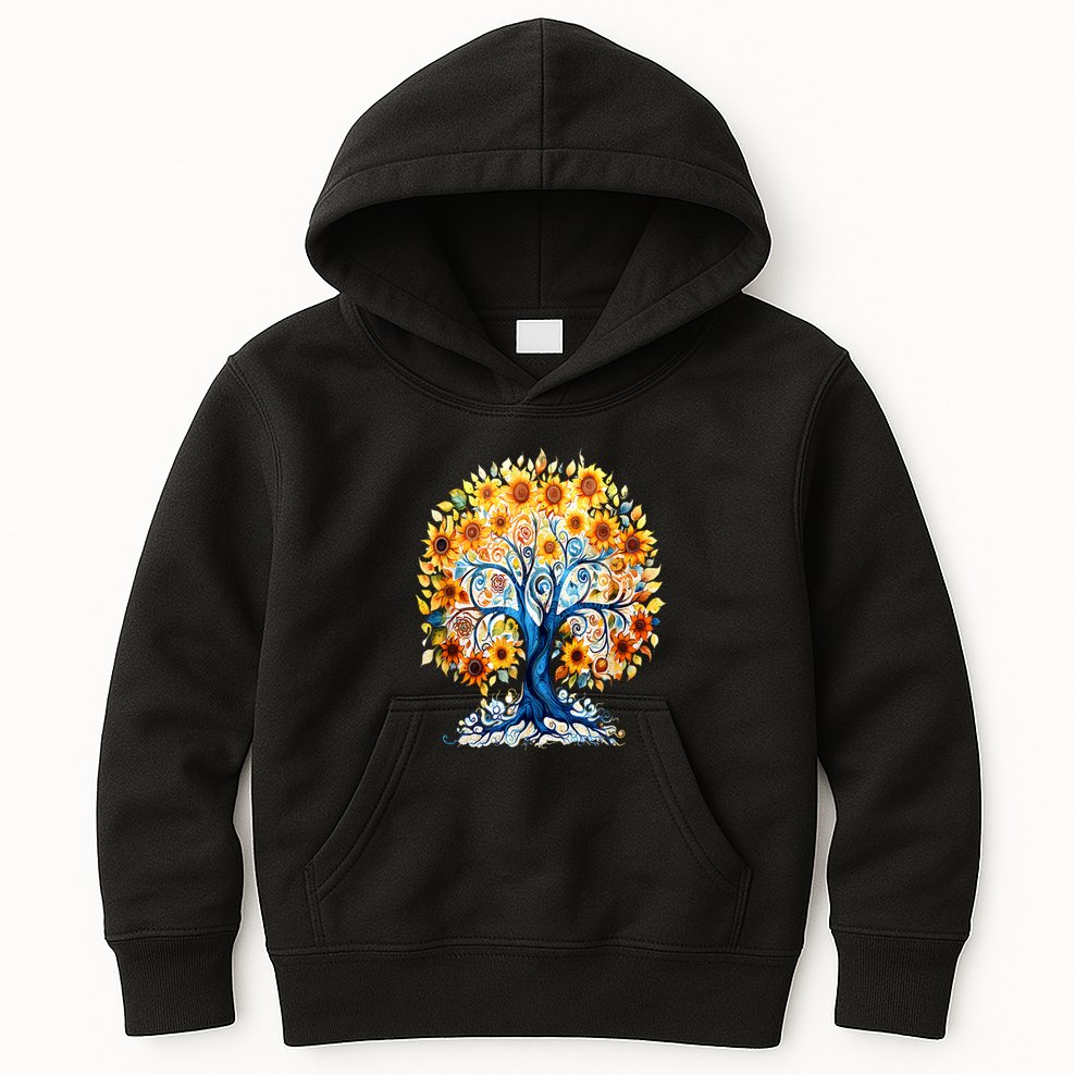 Hippie Flower Peace Soul Love Happy Kids Hoodie