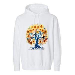 Hippie Flower Peace Soul Love Happy Garment-Dyed Fleece Hoodie