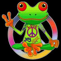 Hippie Frog Peace Sign Yoga Frogs Hippies 70s Cooling Performance Crew T-Shirt