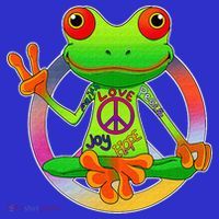 Hippie Frog Peace Sign Yoga Frogs Hippies 70s Premium T-Shirt