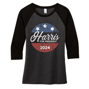 Harris For President Kamala Harris For President Women's Tri-Blend 3/4-Sleeve Raglan Shirt