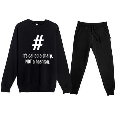 Hashtag Funny Piano Player Piano Teacher Premium Crewneck Sweatsuit Set