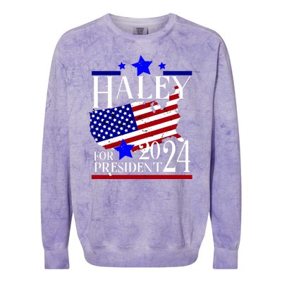 Haley For President 2024 Colorblast Crewneck Sweatshirt