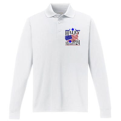 Haley For President 2024 Performance Long Sleeve Polo