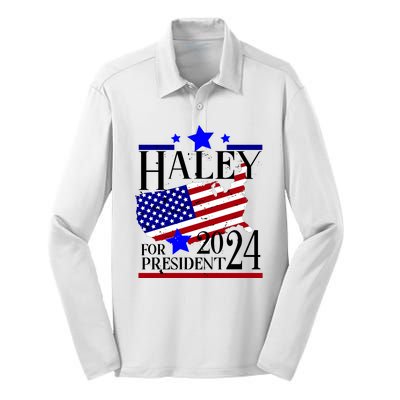 Haley For President 2024 Silk Touch Performance Long Sleeve Polo