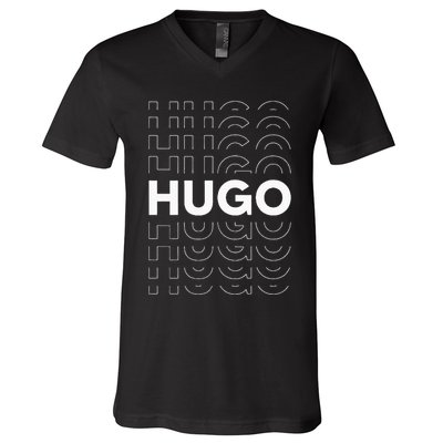Hugo Funny Personalized Name Hugo V-Neck T-Shirt