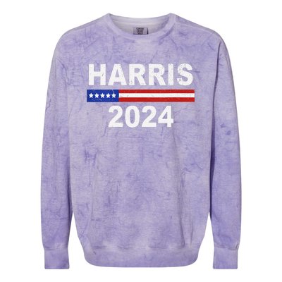 Harris For President Election Kamala Harris 2024 V Neck Colorblast Crewneck Sweatshirt