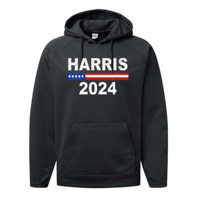 Harris For President Election Kamala Harris 2024 V Neck Performance Fleece Hoodie