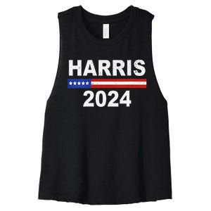 Harris For President Election Kamala Harris 2024 V Neck Women's Racerback Cropped Tank