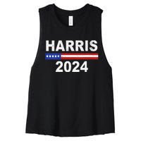 Harris For President Election Kamala Harris 2024 V Neck Women's Racerback Cropped Tank