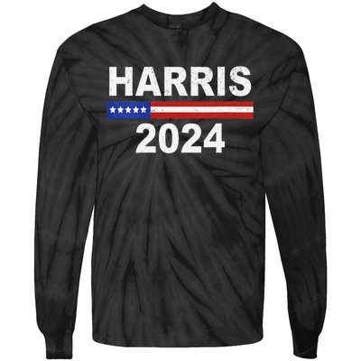 Harris For President Election Kamala Harris 2024 V Neck Tie-Dye Long Sleeve Shirt