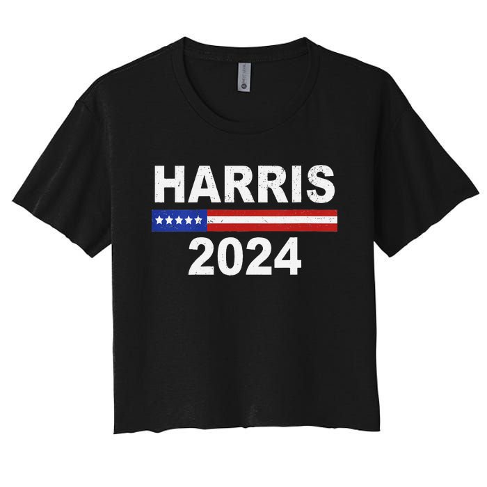 Harris For President Election Kamala Harris 2024 V Neck Women's Crop Top Tee